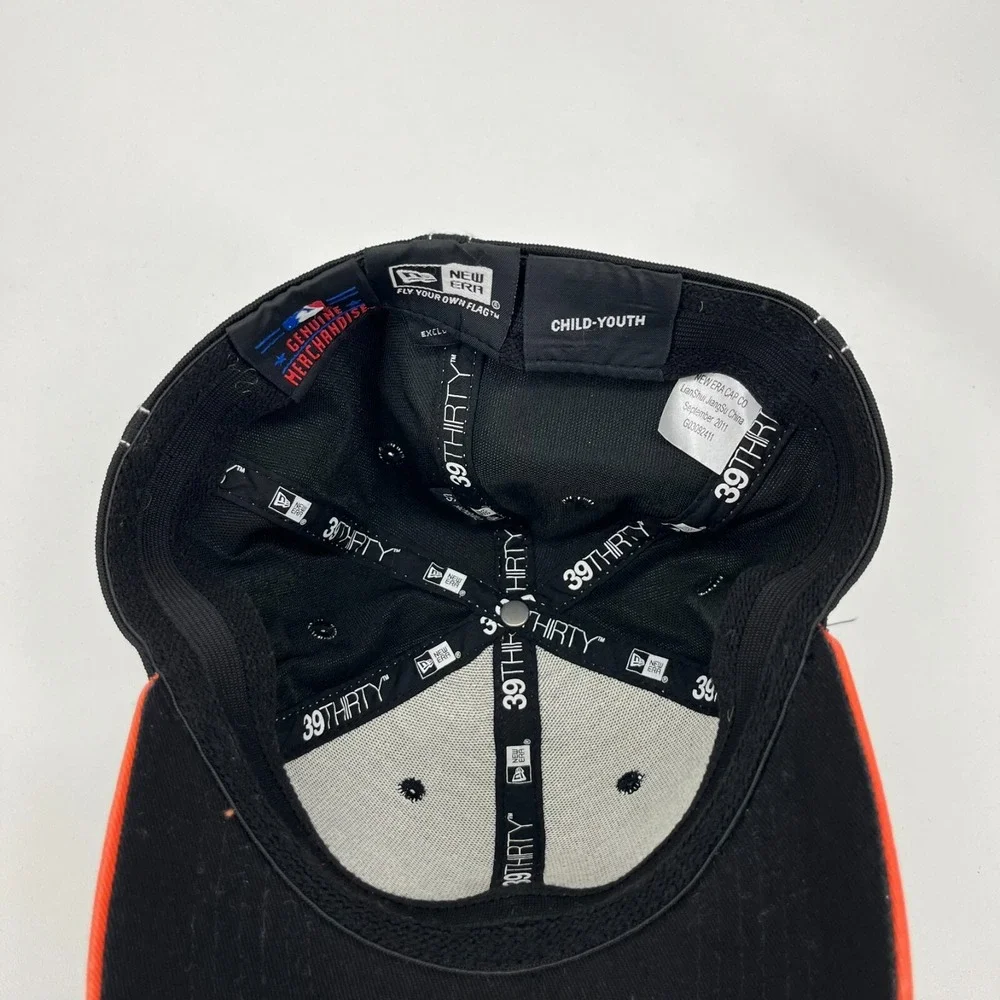 New Era San Francisco Giants 39THIRTY Hat Kids Black Orange MLB Baseball Cap